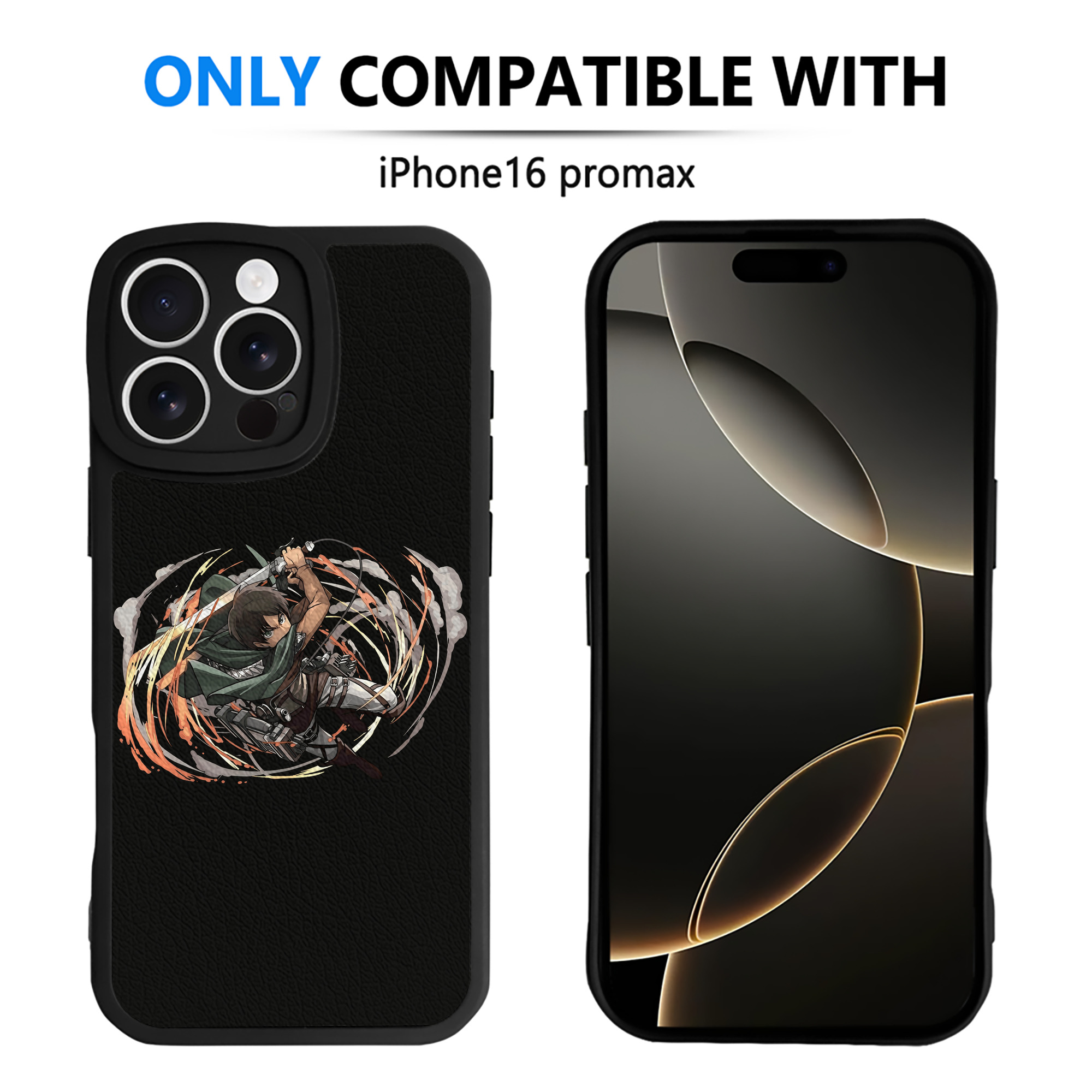 （画像用） 進撃の巨人 エレン･イェーガー Attack on Titan Eren Jäger 【iPhone 16シリーズ対応】シリコンスマホケース（レザー調） 材質：シリコン